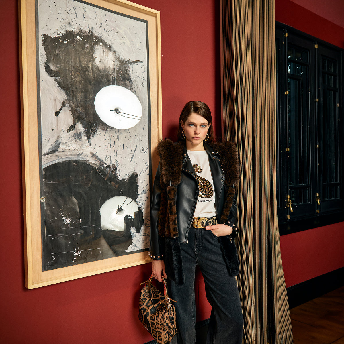 Camiseta leopardo lentejuelas