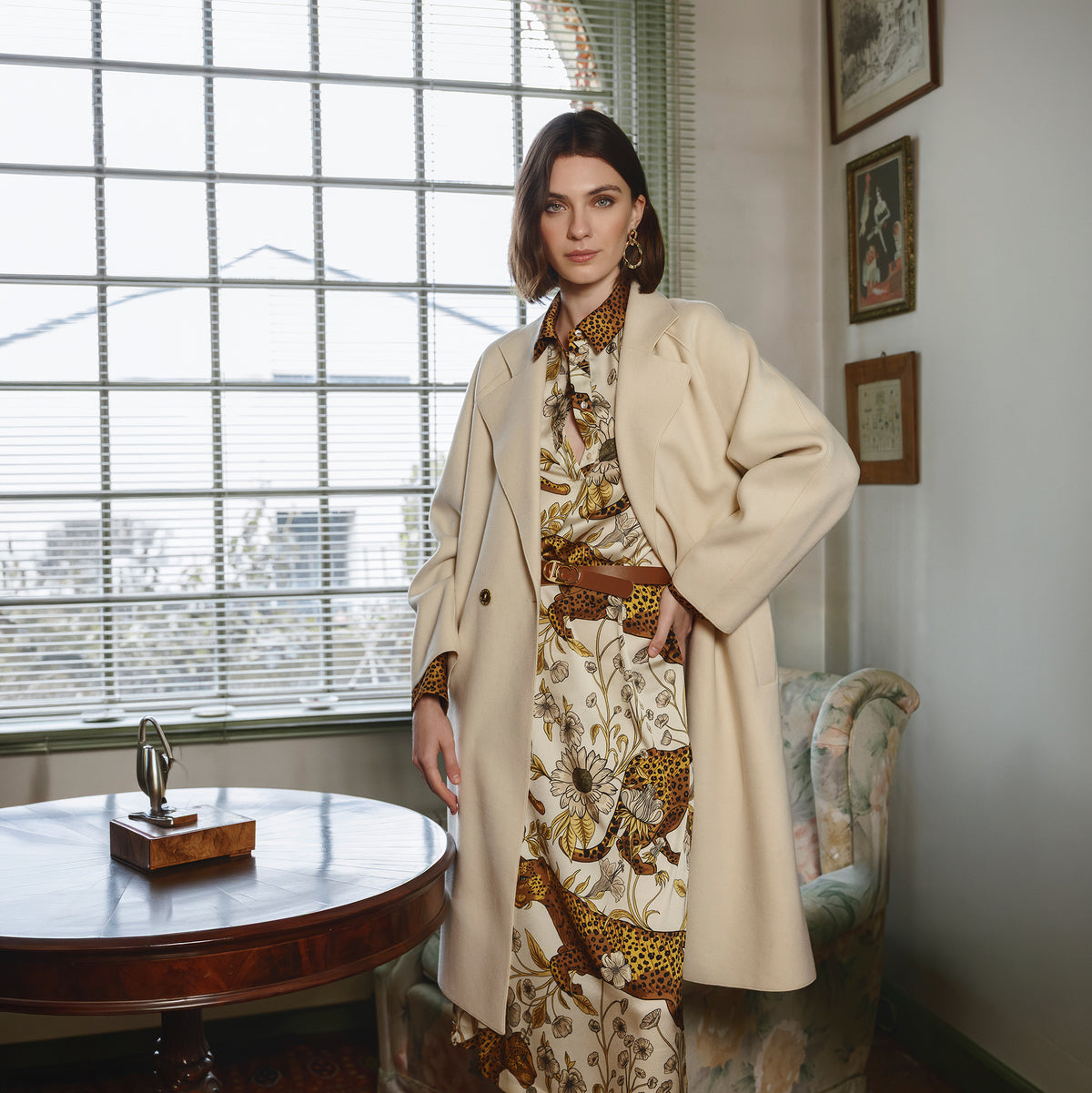 Robe longue à imprimé animal