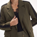 Gerader Blazer mit Tier-Motiv auf dem Rücken