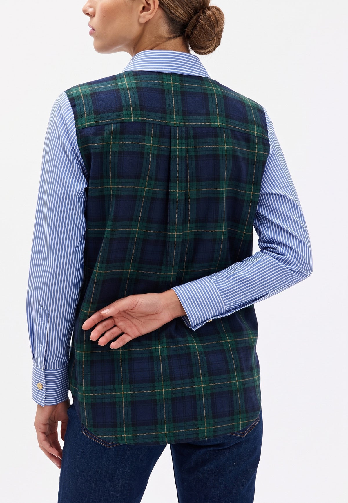 Camisa combinada rayas tartan