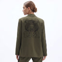 Gerader Blazer mit Tier-Motiv auf dem Rücken