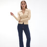 Long Jeans with Contrasting LC Embroidery on Back Pocket