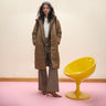 Anorak with faux fur vest insert