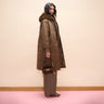 Anorak with faux fur vest insert