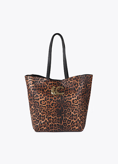 Leopard print shopper bag