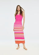 Vestido midi punto tirantes