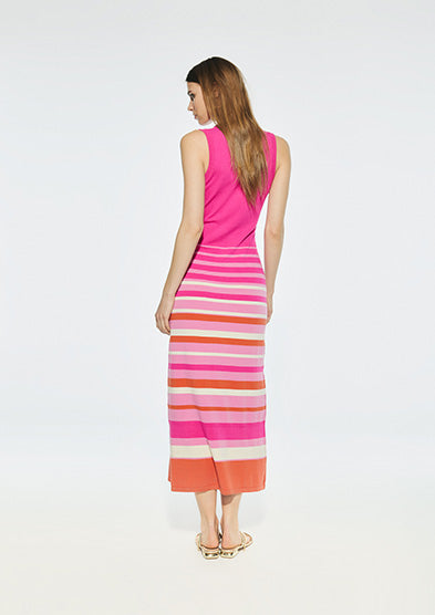 Abito Midi a Righe in Maglia