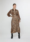 Robe midi à imprimé animal