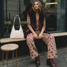 Pantalon jacquard à motif animal