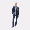 Long Jeans with Contrasting LC Embroidery on Back Pocket