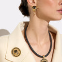 Broche Medalhão Cabeça de Leopardo