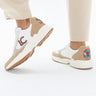 Running Sole Sneakers with Patch Detail in Various Materials and Leather