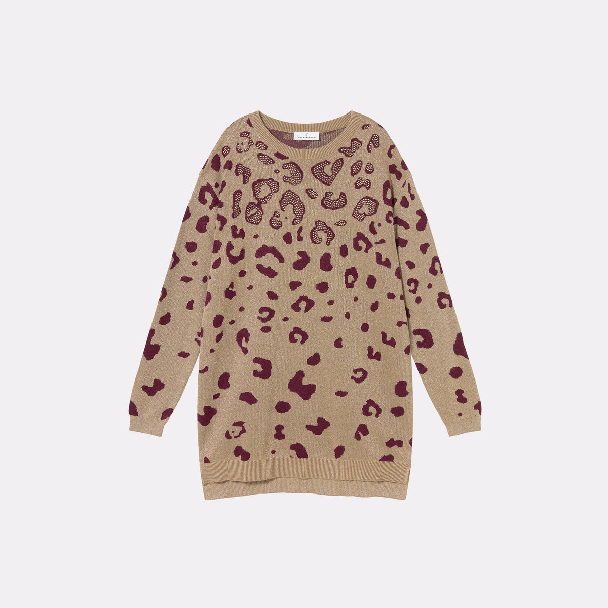 Long jacquard animal print sweater