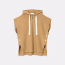 Camel-colored knit cape