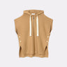 Camel-colored knit cape