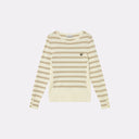 Lurex striped sweater with pin