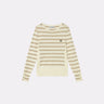 Lurex striped sweater with pin