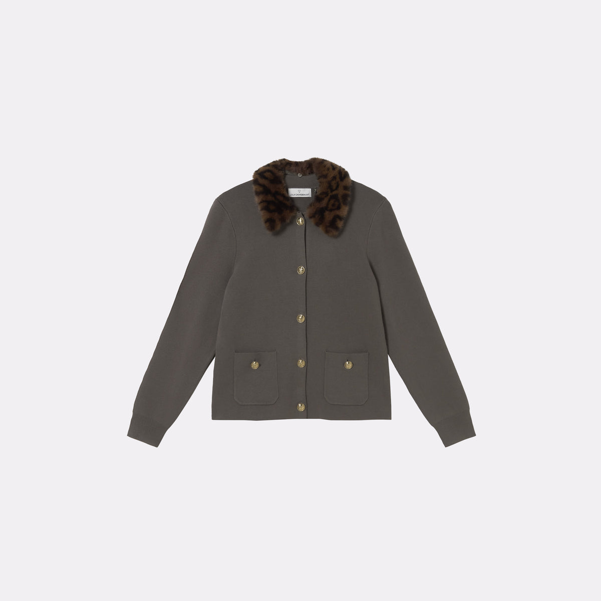 Cardigan cuello pelo