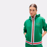 Offenes Sweatshirt mit Dreifarbiger Seitenborte, Kordelzug und Metallischen Details