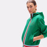Offenes Sweatshirt mit Dreifarbiger Seitenborte, Kordelzug und Metallischen Details