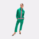 Offenes Sweatshirt mit Dreifarbiger Seitenborte, Kordelzug und Metallischen Details