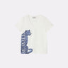V-Ausschnitt T-Shirt mit seitlichen Schlitzen und seitlichem Grafikprint: Leopard 'be wild'