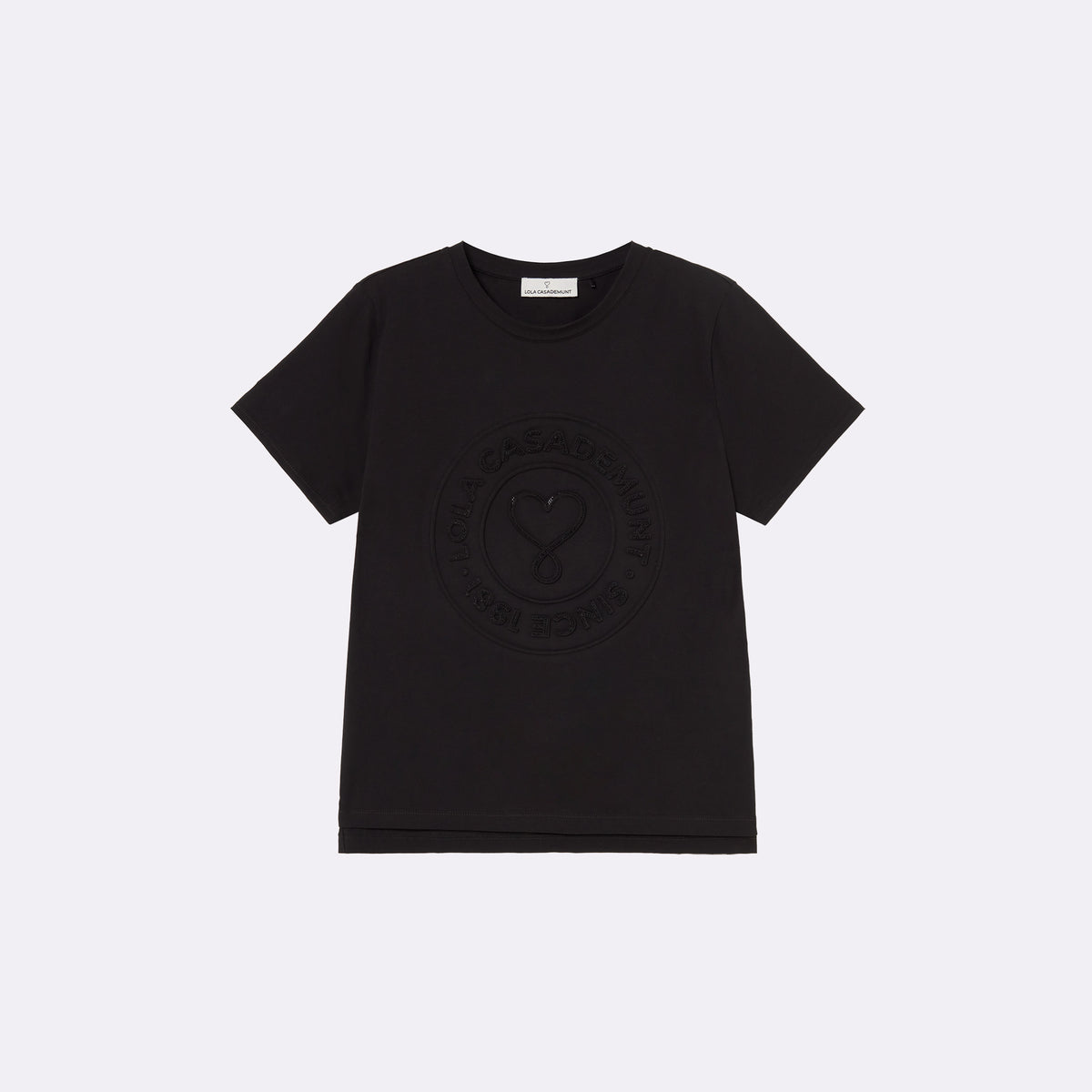T-shirt col rond avec imprimé cœur