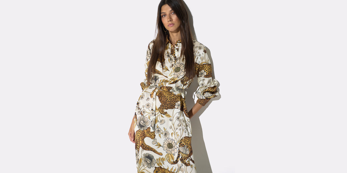 Robe longue à imprimé animal