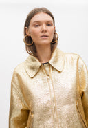 Gold crackled bomber jacket