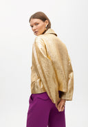 Gold crackled bomber jacket
