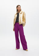 Gold crackled bomber jacket