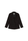 Straight fit double-breasted blazer with rhinestones