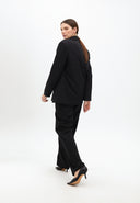 Straight fit double-breasted blazer with rhinestones