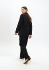 Straight fit double-breasted blazer with rhinestones