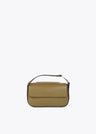 Faux leather crossbody bag with flap and M logo on handle