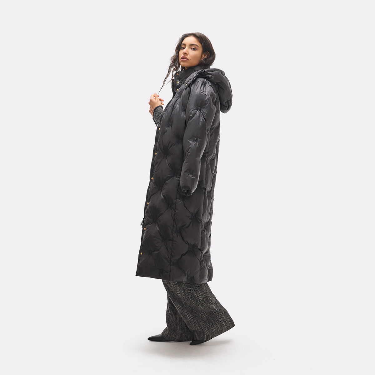 Long quilted coat