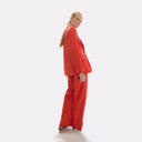 Pantalón rojo fit recto