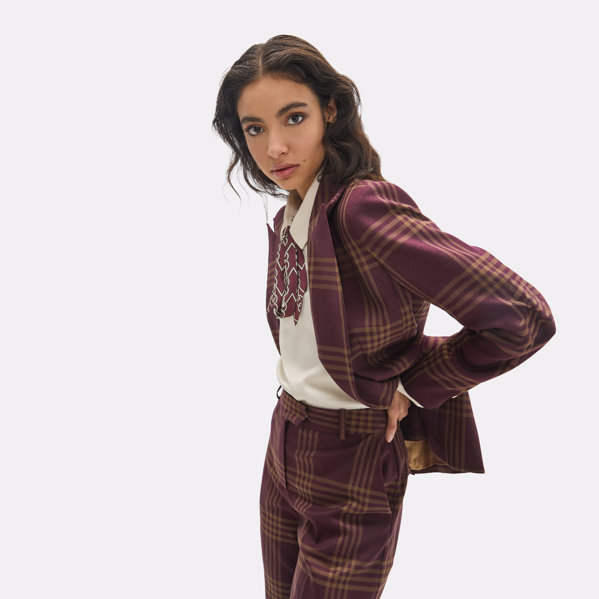 Windowpane plaid blazer