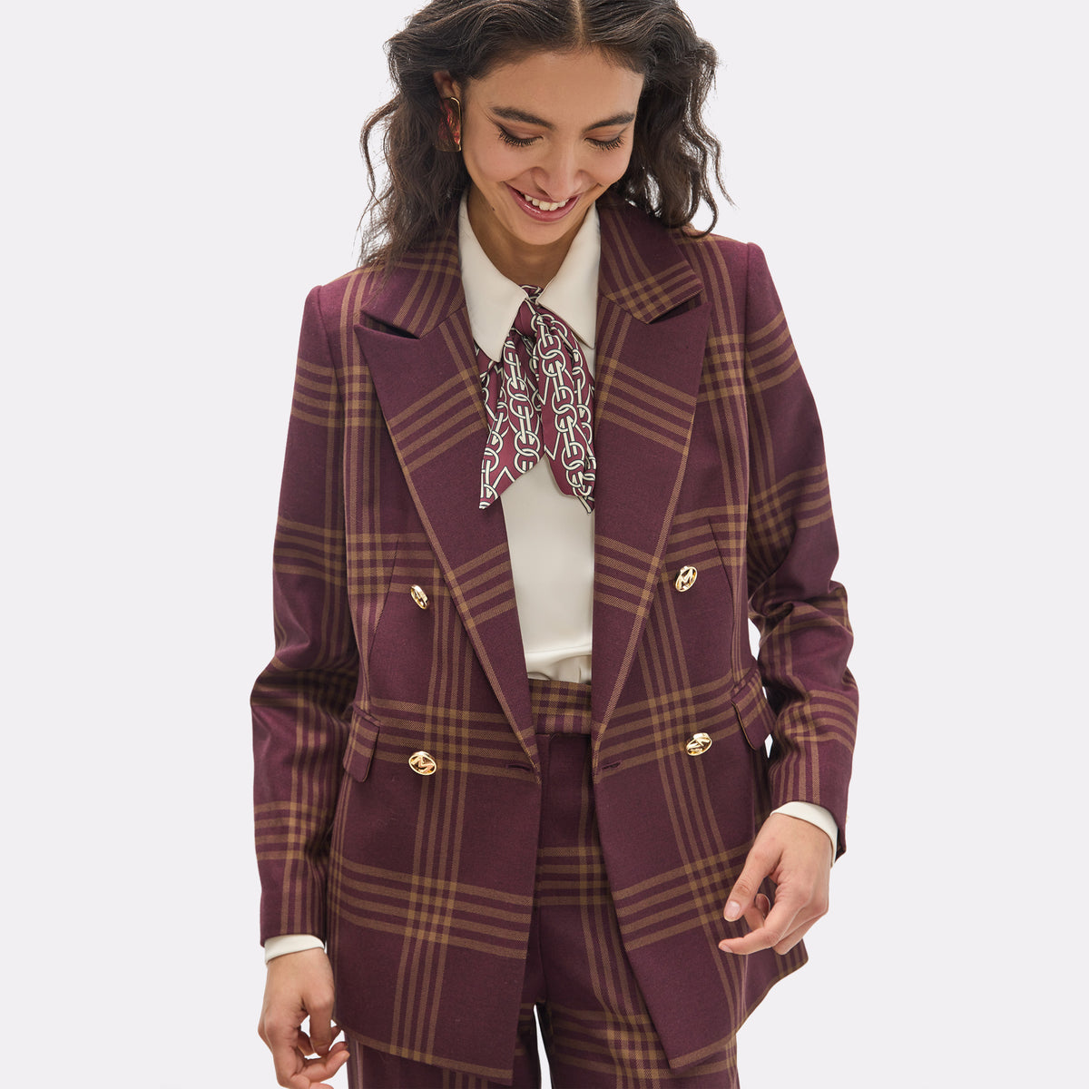 Windowpane plaid blazer