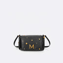 Flap crossbody bag with assorted studs