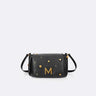 Flap crossbody bag with assorted studs