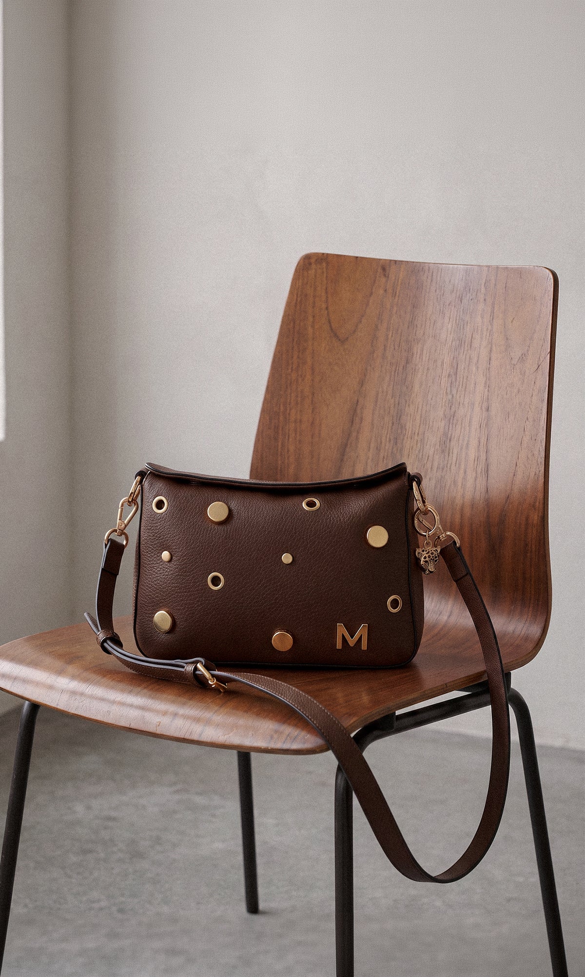 Studded Faux Leather Crossbody