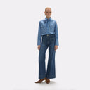 Straight Leg Jeans with Custom Snap on Front Pockets