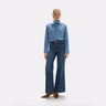 Straight Leg Jeans with Custom Snap on Front Pockets
