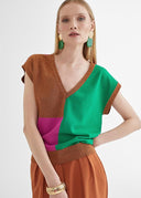 Multicolor knit vest