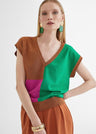 Multicolor knit vest